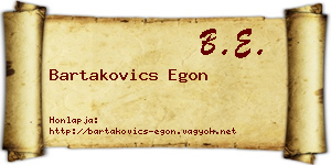 Bartakovics Egon névjegykártya